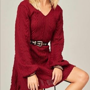 Aubree Cable Knit Dress NWT Three Birds Nest